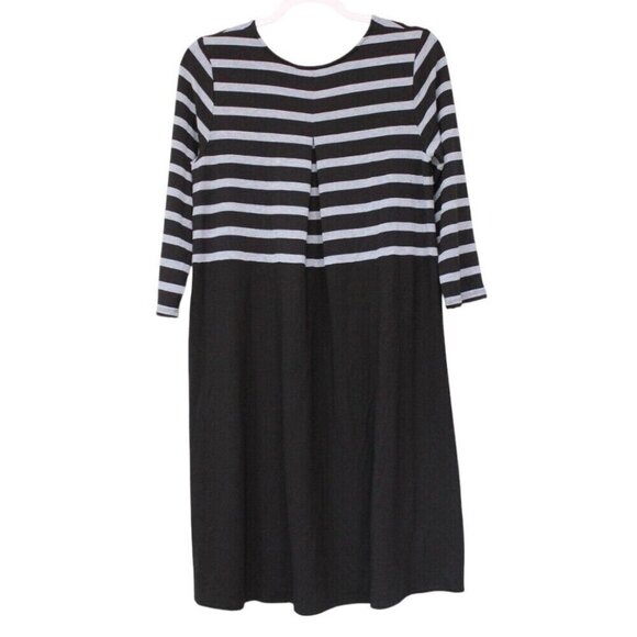 J Jill Wearever Collection Dress Medium Shift Striped Knit 3/4 Sleeve Stretch - Picture 7 of 13